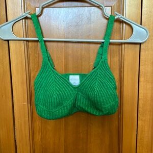 green cropped tank top.